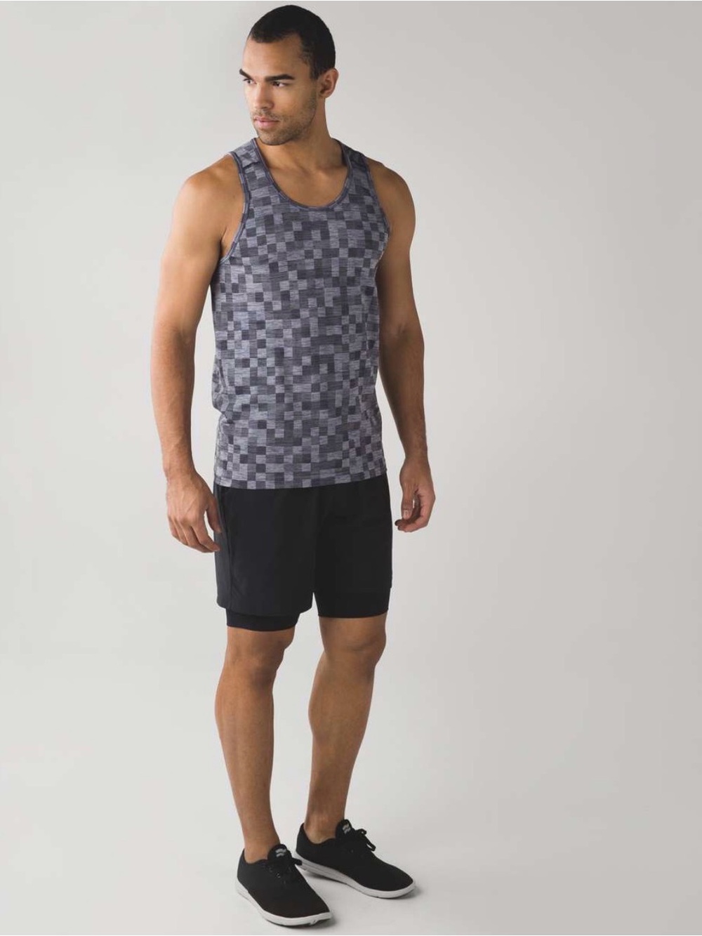 lululemon athletica Men's Charcoal Check Performance Tank